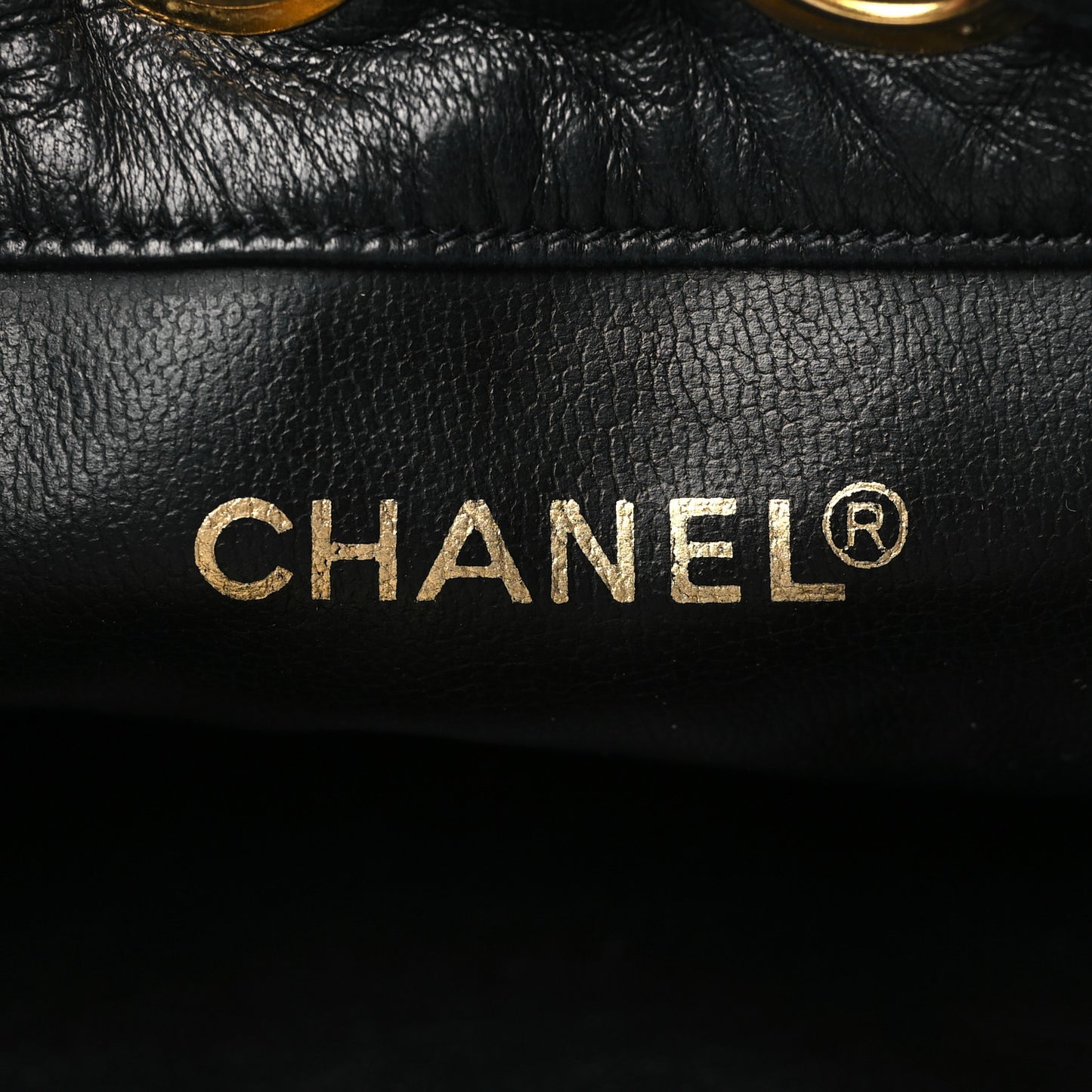 Lambskin Mini CC Drawstring Bag Black