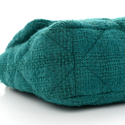 Chanel Tweed Quilted Large Chanel 19 Flap Green 9 of 13