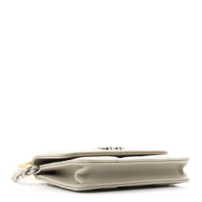 Chanel Lambskin Quilted Chanel 19 Flap Coin Purse With Chain Grey 4 of 12