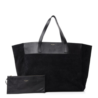 Saint Laurent Calfskin Suede Reversible East West Shopper Tote Black 1 of 21