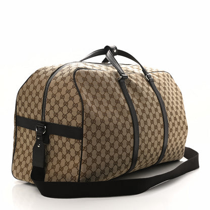 Gucci Monogram Dollar Calfskin Large Boston Duffle Bag Beige Ebony Testa di Moro Marrone Scuro 4 of 11