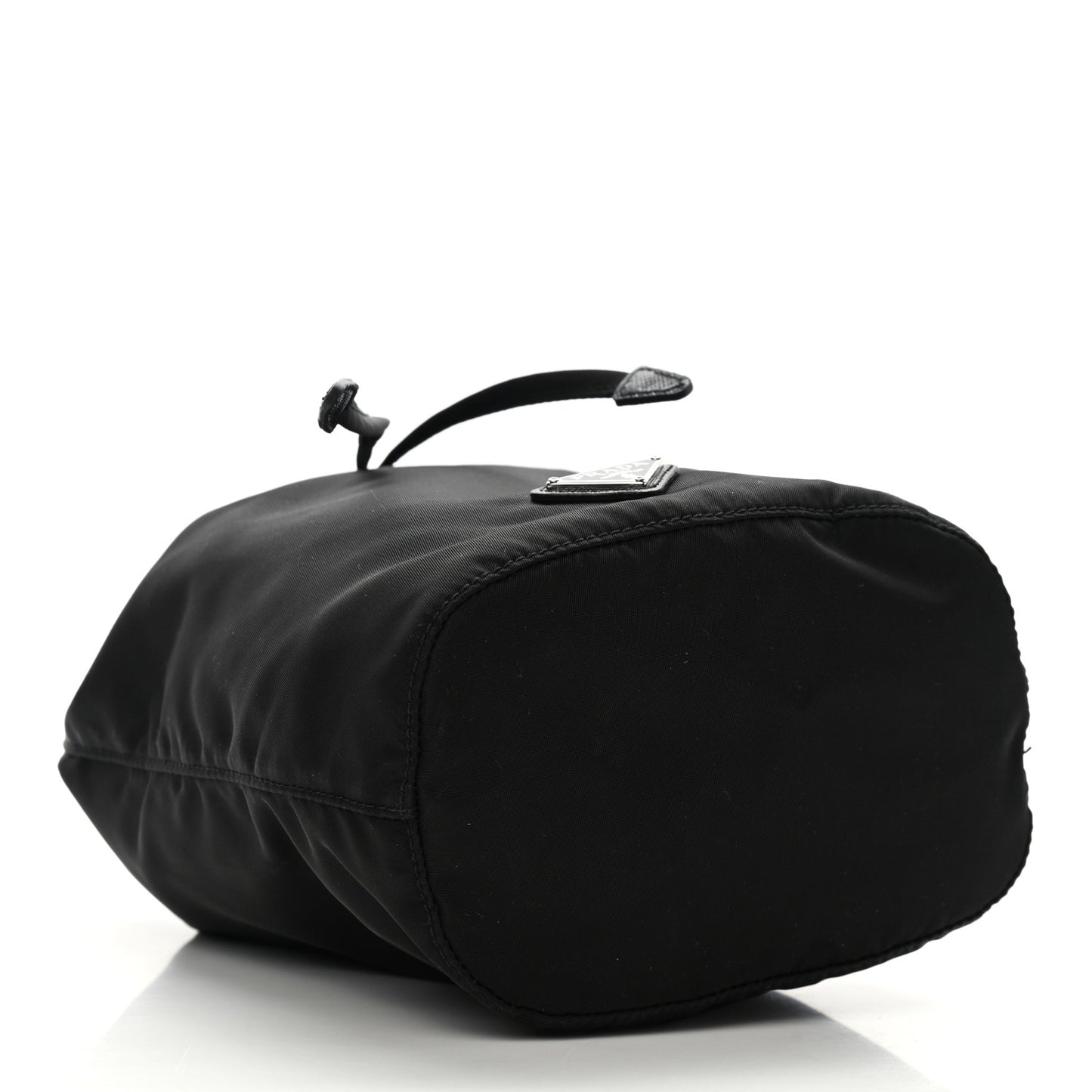 Saffiano Tessuto Nylon Vela Bucket Wristlet Black