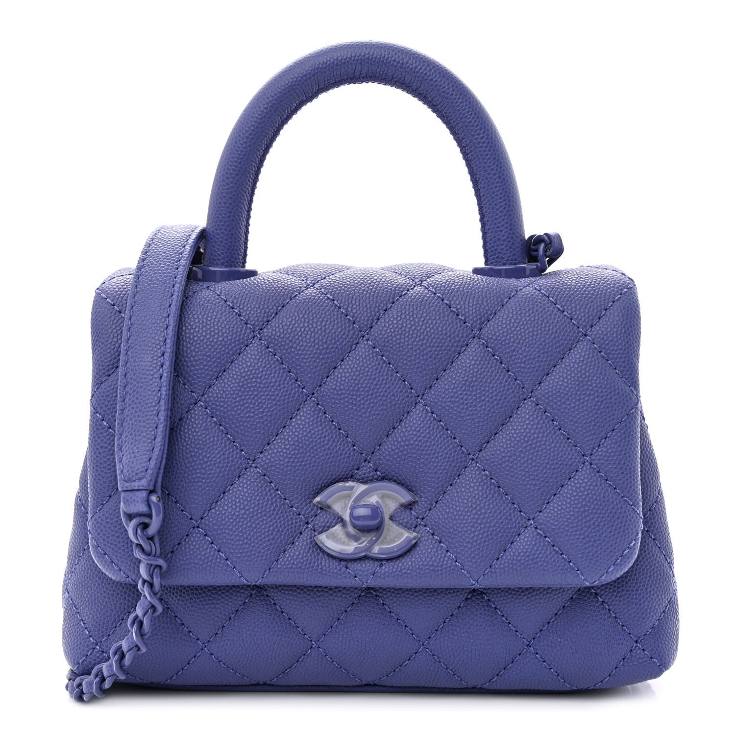 Chanel Caviar Quilted Incognito Extra Mini Coco Handle Flap Purple 1 of 11