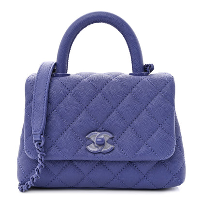 Chanel Caviar Quilted Incognito Extra Mini Coco Handle Flap Purple 1 of 11