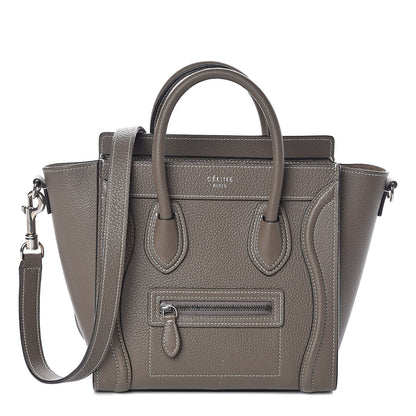 Celine Drummed Calfskin Nano Luggage Souris 1 of 9