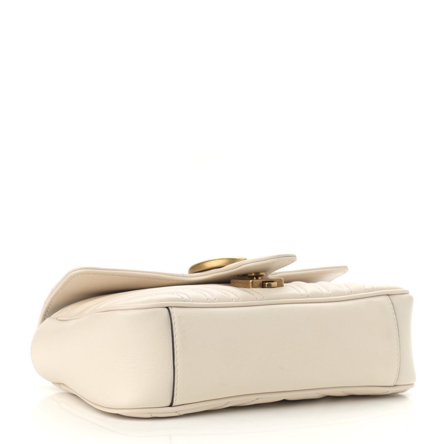 Gucci Calfskin Matelasse Mini GG Marmont Shoulder Bag White 4 of 11