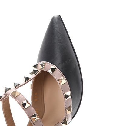 Valentino Garavani Nappa Rockstud Ankle Strap Pumps 36.5 Black Poudre 10 of 12