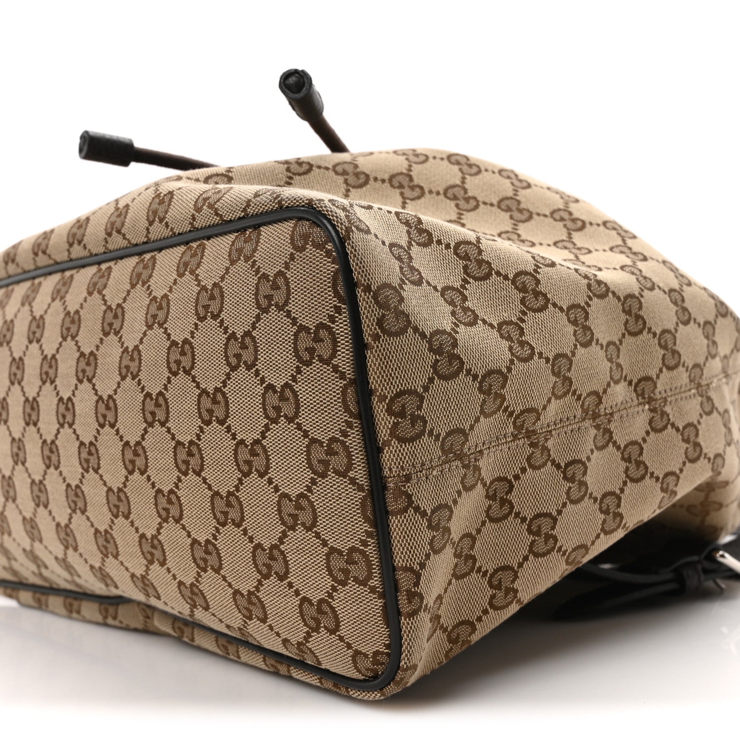 Gucci Monogram Dollar Calfskin O Drawstring Backpack Beige Ebony Testa di Moro Dark Chocolate 10 of 10