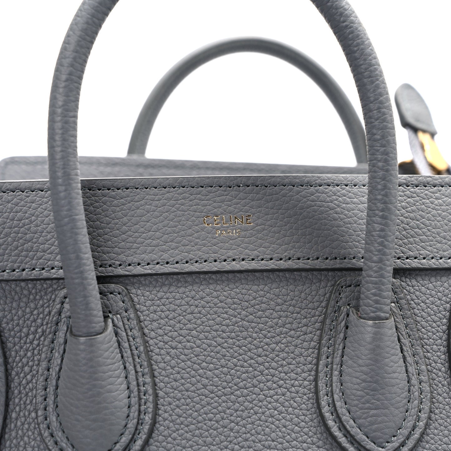 Drummed Calfskin Nano Luggage Kohl