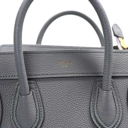 Celine Drummed Calfskin Nano Luggage Kohl 6 of 13