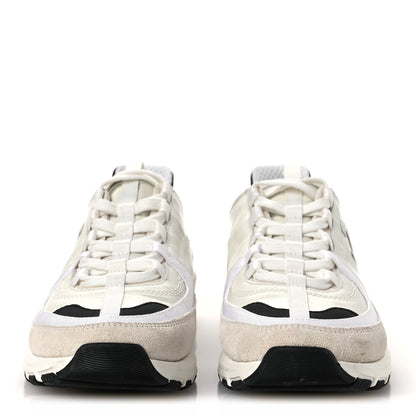 Chanel Calfskin Suede CC Womens Sneakers 39.5 White Black 3 of 11