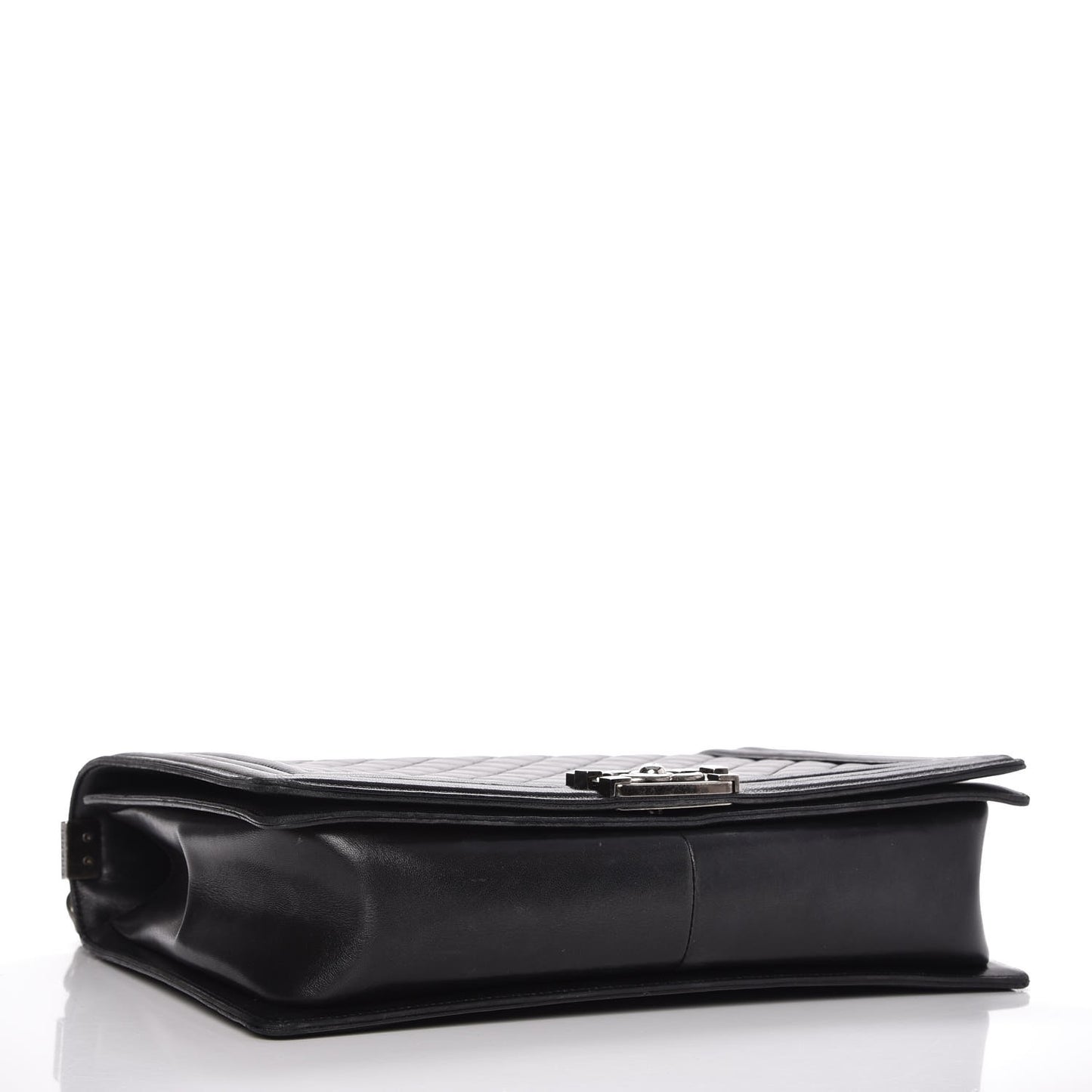 Lambskin Quilted Large Boy Flap Black