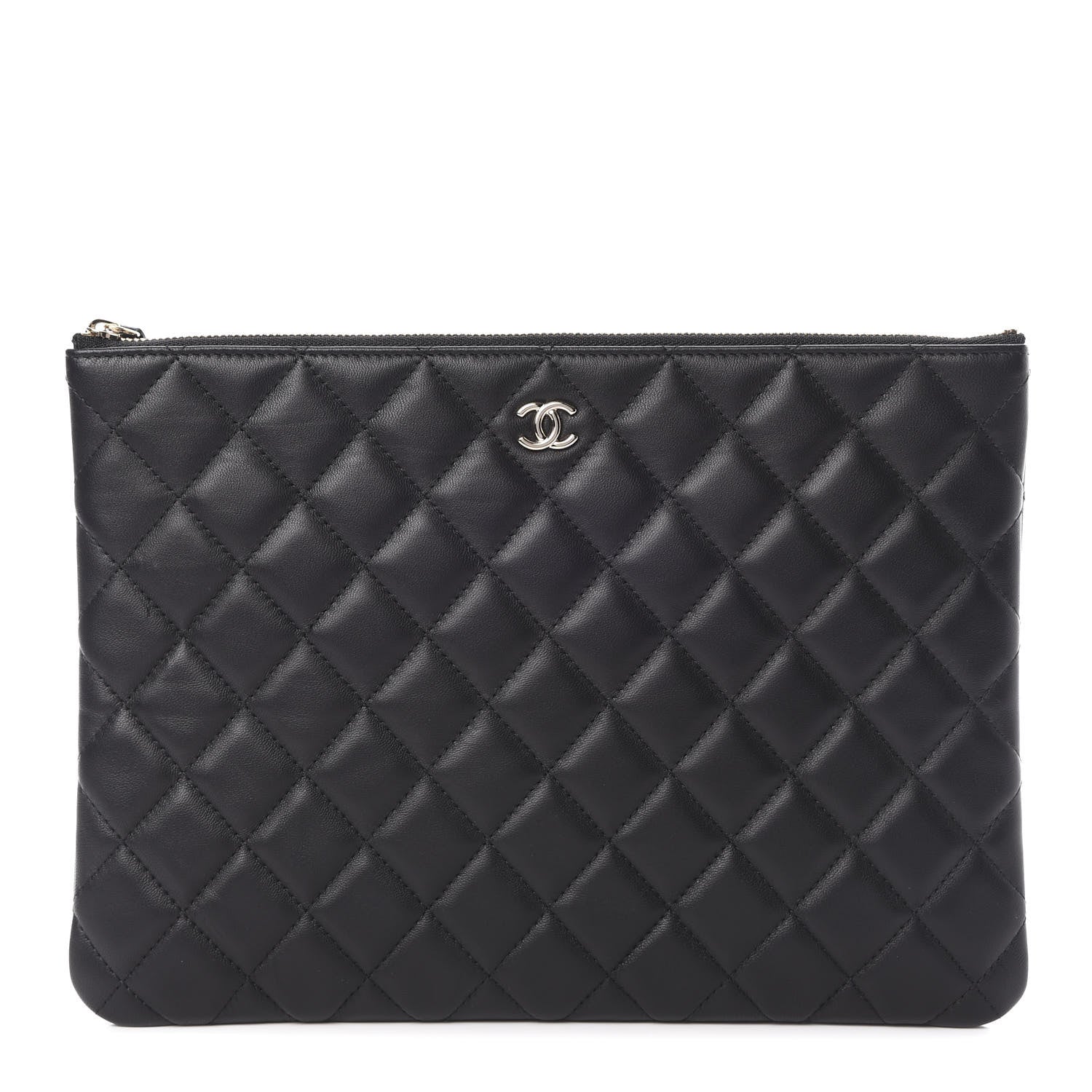Chanel Lambskin Quilted Medium Cosmetic Case Black 1 of 9