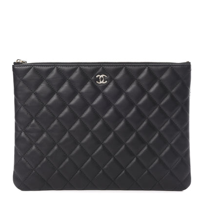 Chanel Lambskin Quilted Medium Cosmetic Case Black 1 of 9