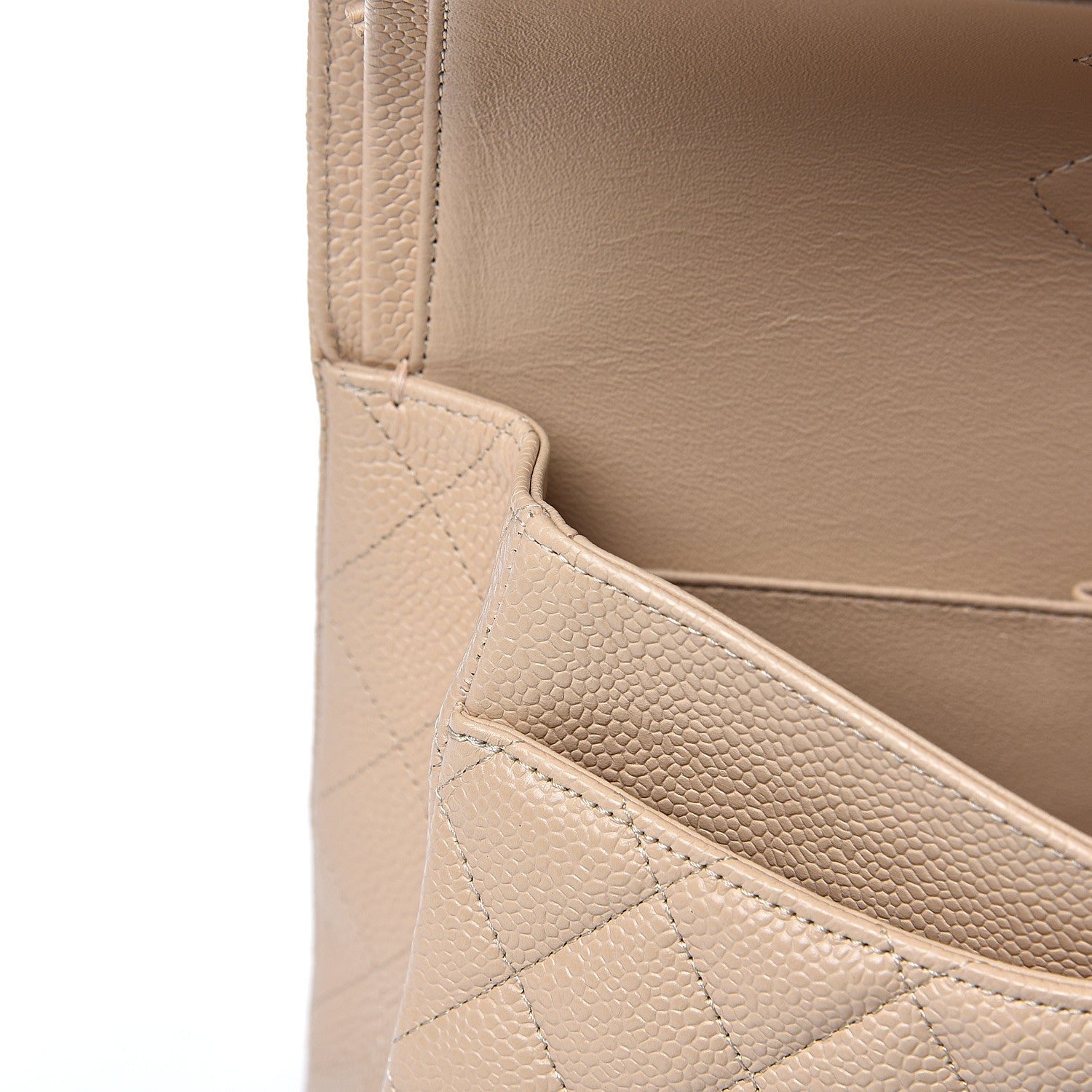 Chanel Caviar Quilted Medium Double Flap Beige Clair 10 of 11