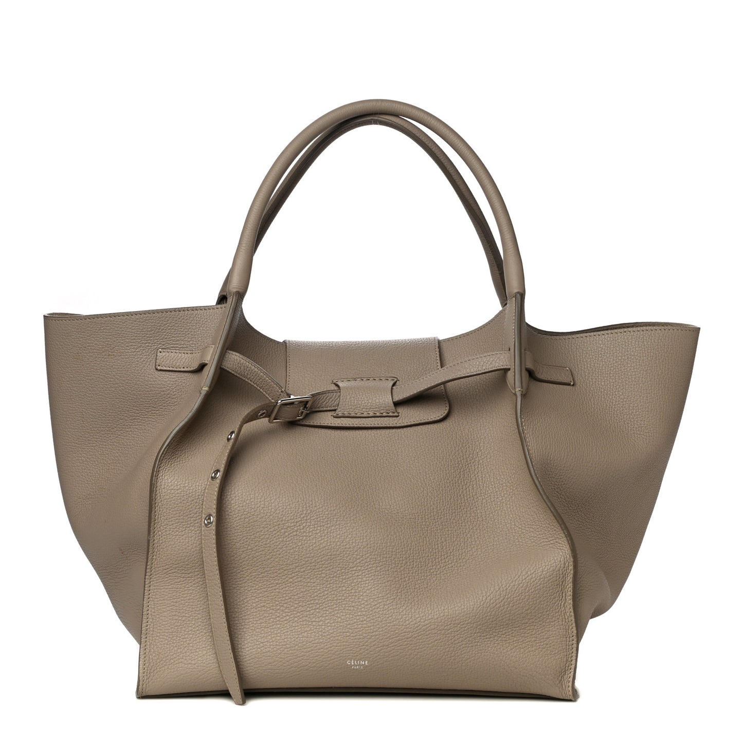 Supple Grained Calfskin Medium Big Bag Light Taupe