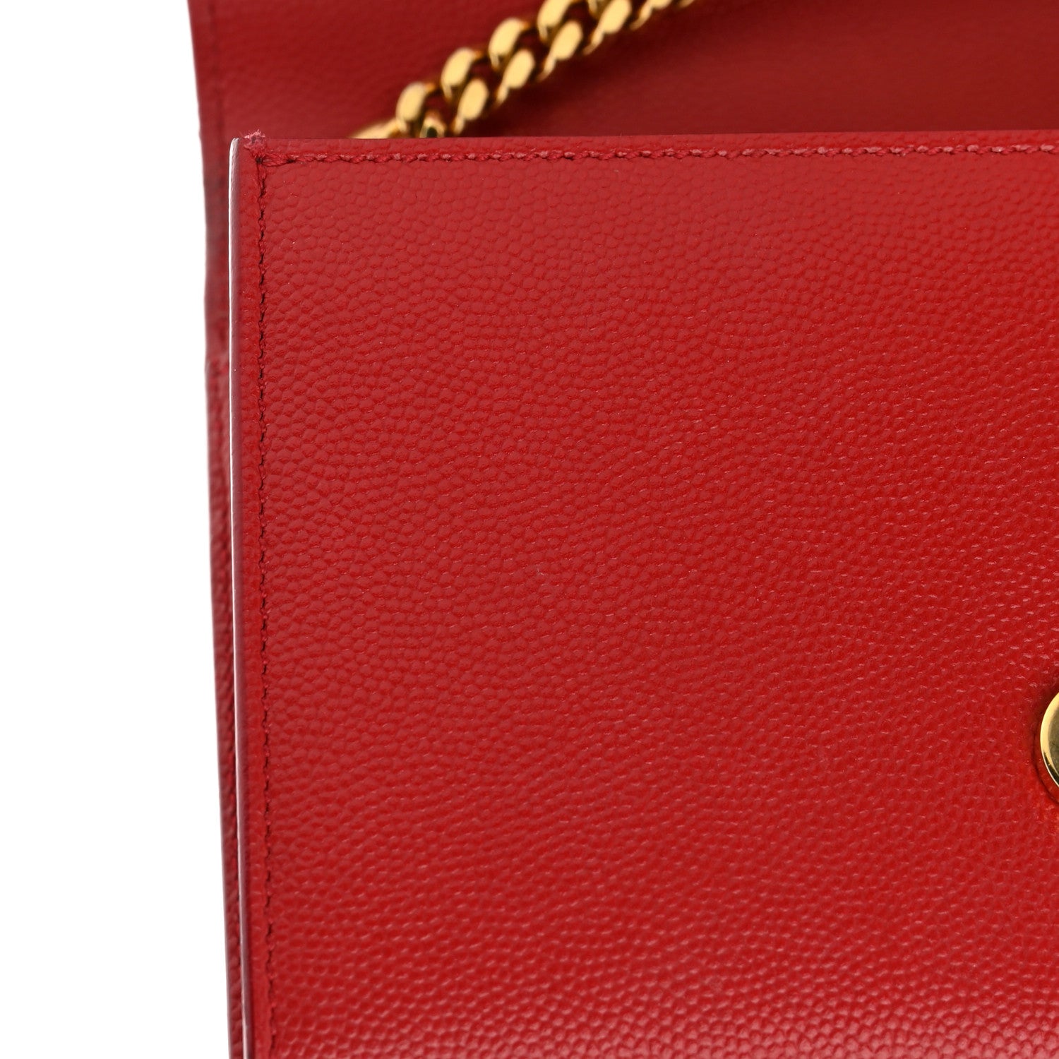 Saint Laurent Grain De Poudre Small Monogram Kate Satchel Red 16 of 20