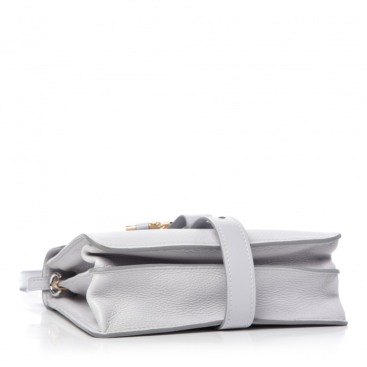 Shiny Grained Calfskin Medium Aby Day Shoulder Bag Airy Grey