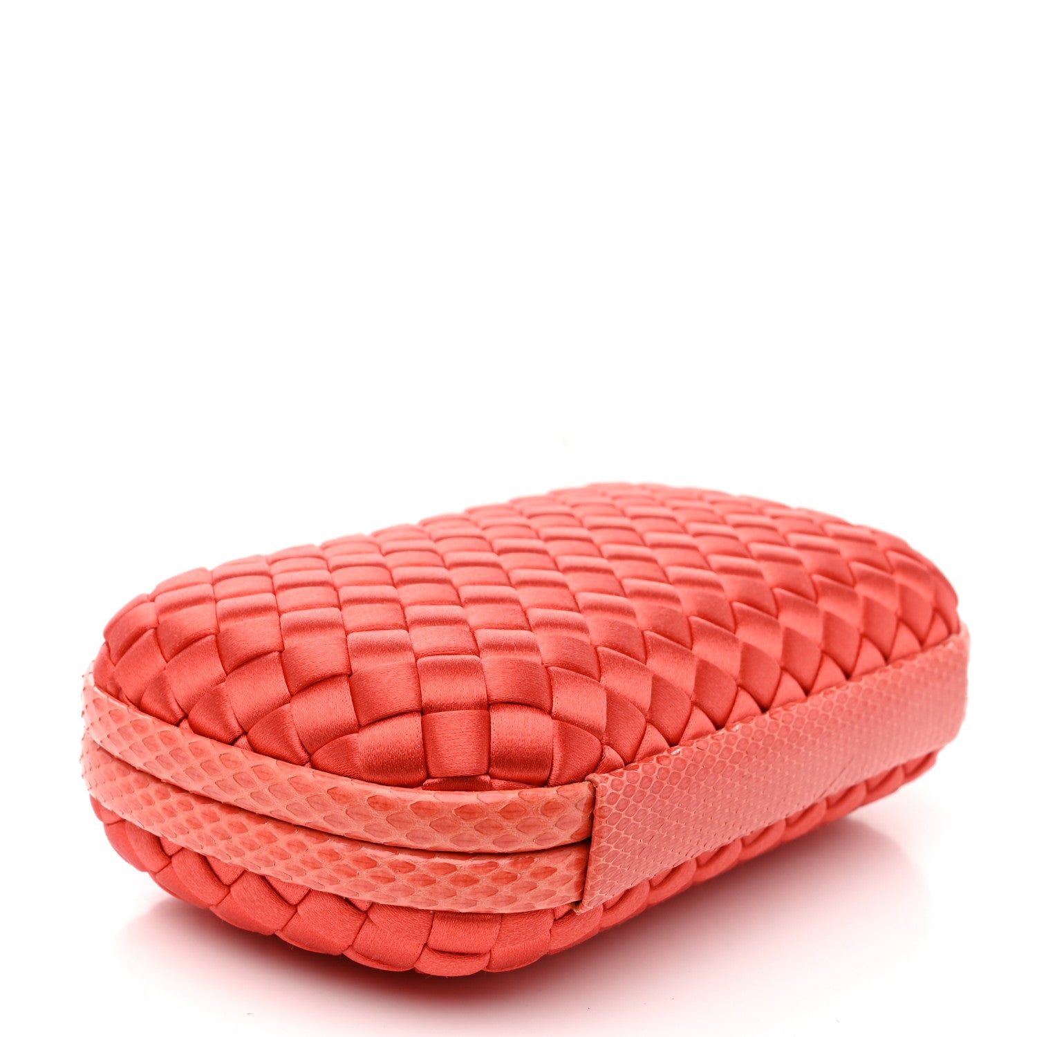 Bottega Veneta Satin Intreccio Impero Ayers Knot Clutch Magma 4 of 6