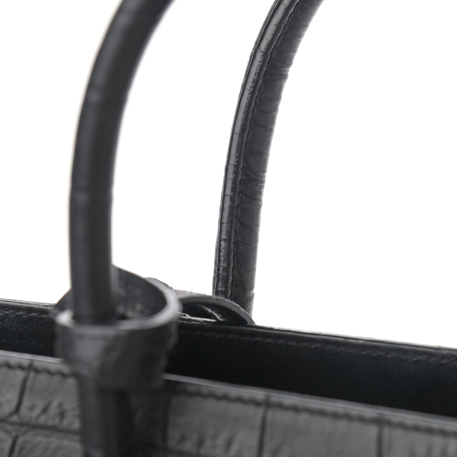 Saint Laurent Calfskin Crocodile Embossed Baby Sac De Jour Black 13 of 13