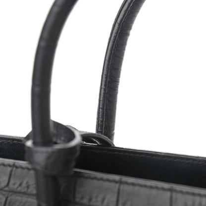 Saint Laurent Calfskin Crocodile Embossed Baby Sac De Jour Black 13 of 13