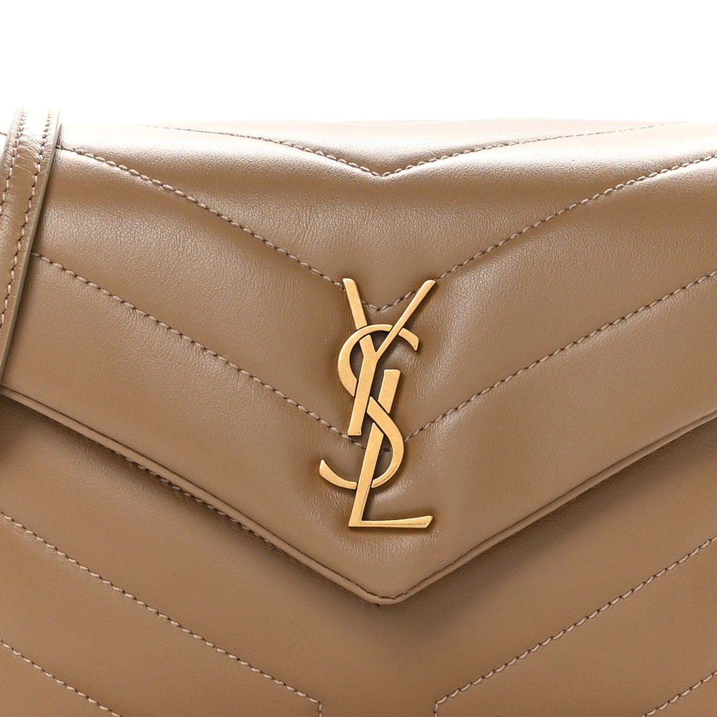 Calfskin Y Quilted Monogram Toy Loulou Crossbody Bag Latte