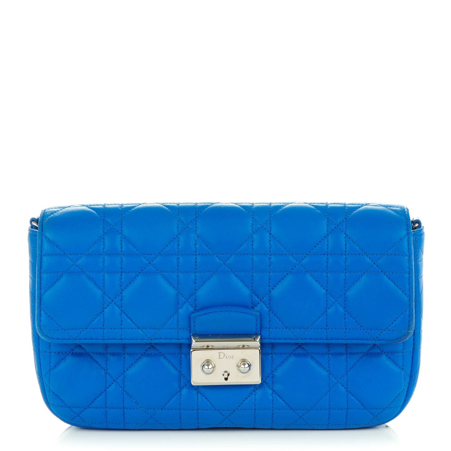 Lambskin Cannage Miss Dior Promenade Pouch Blue