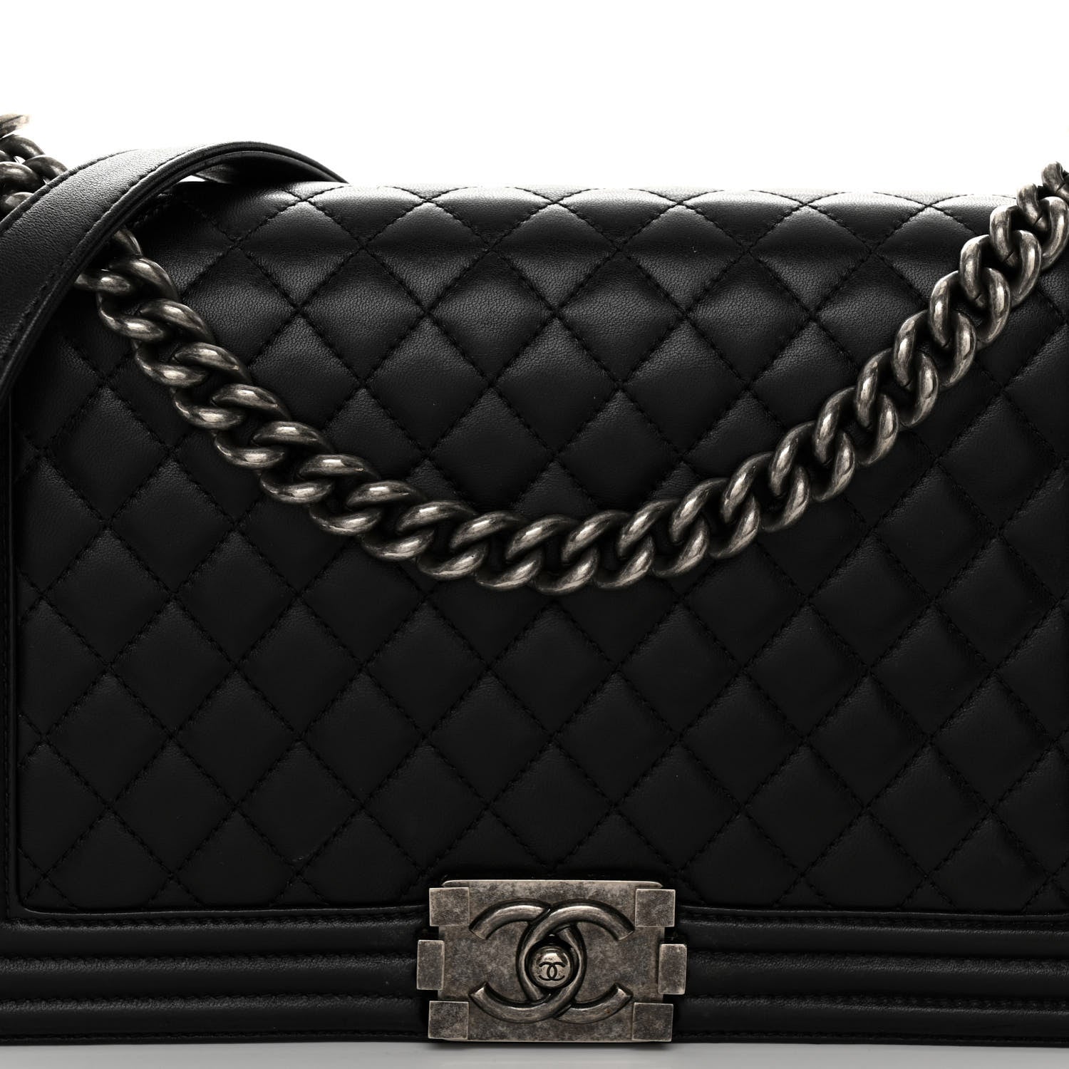 Chanel Lambskin Quilted New Medium Boy Flap Black 8 of 10