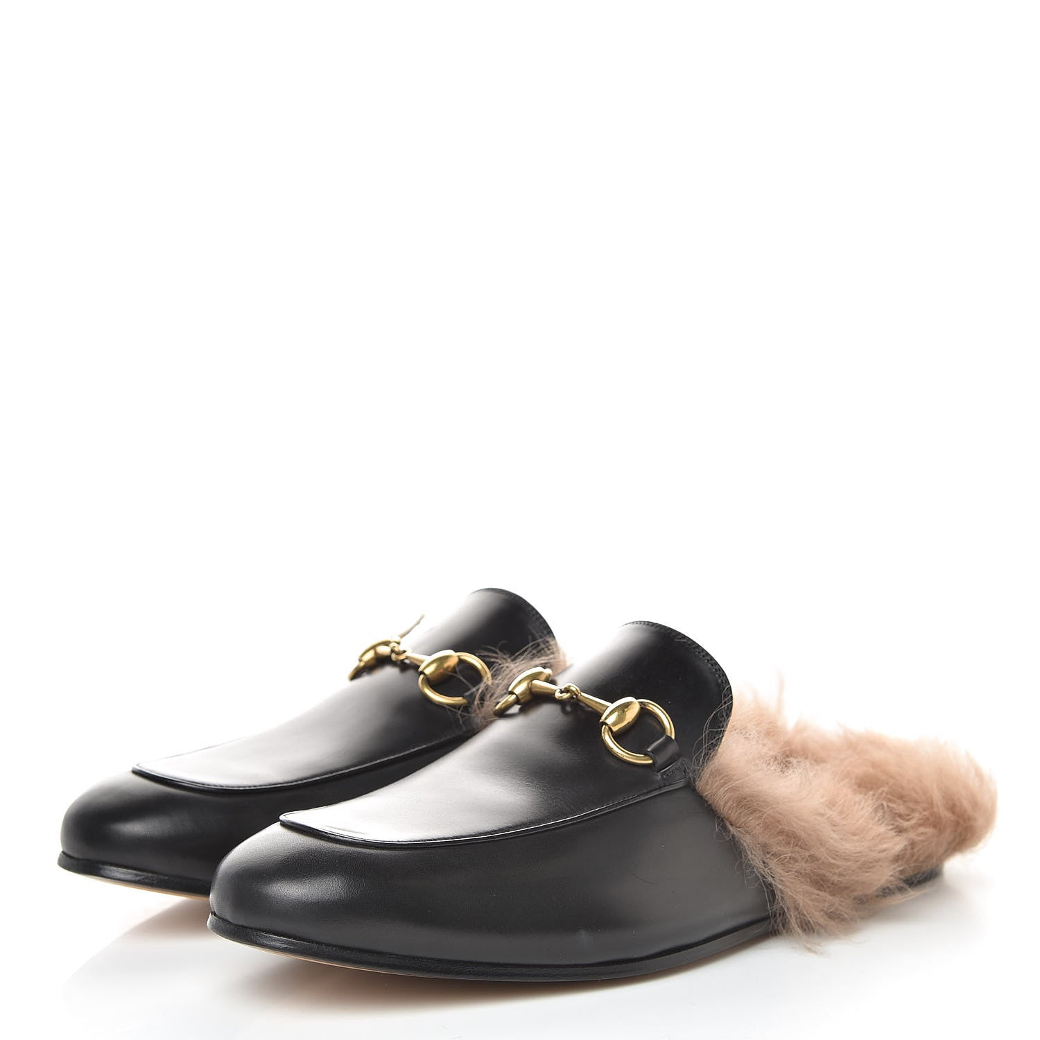 Gucci Calfskin Fur Mens Princetown Slippers 6 Black 3 of 8