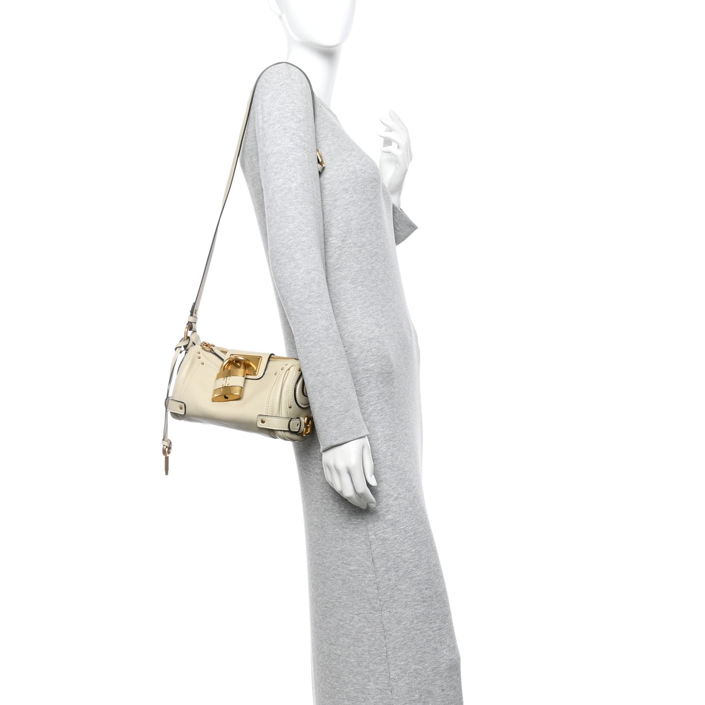 Grained Buffalo Small Paddington Chain Bag Cloudy Cream