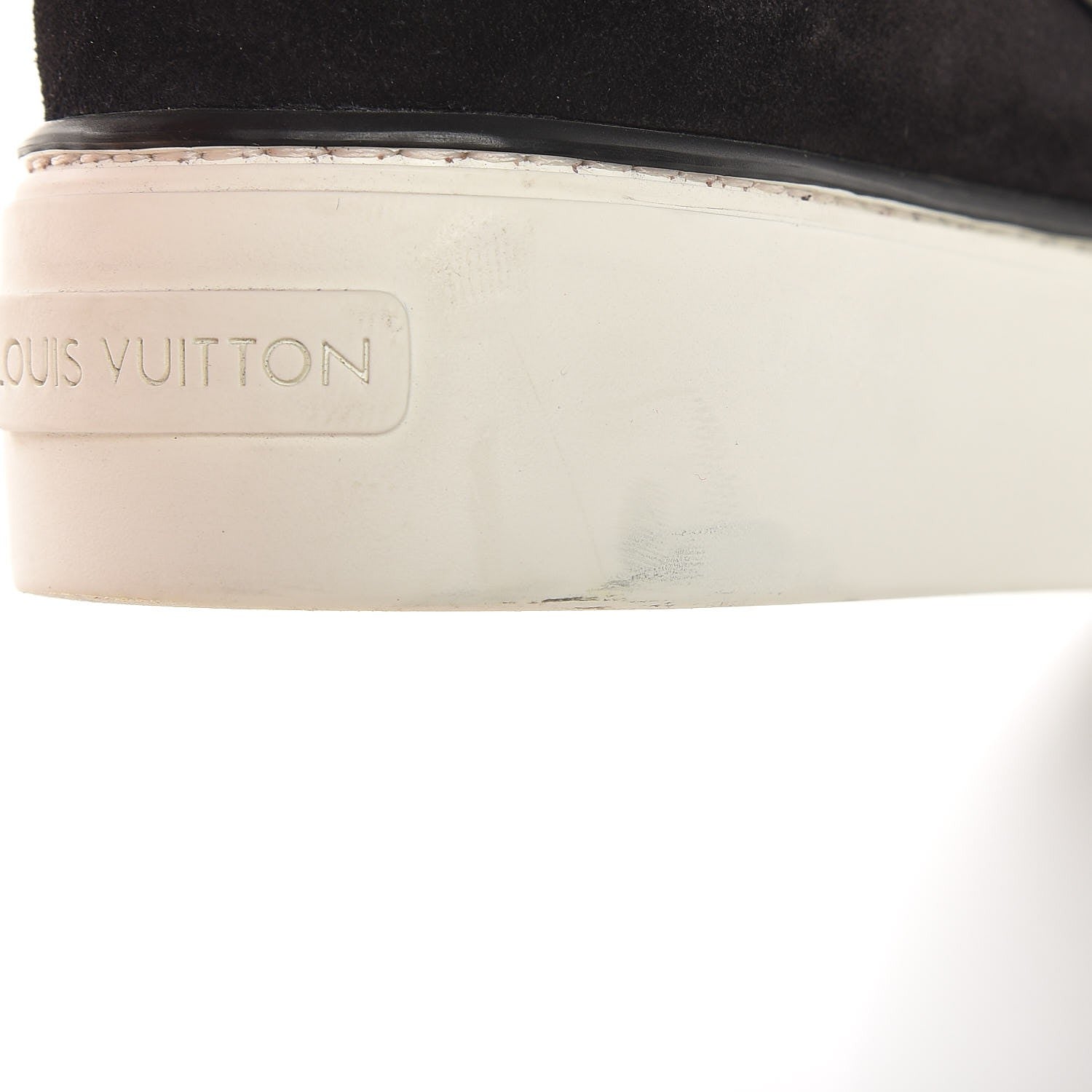Louis Vuitton Patent Calfskin Canvas Catwalk Slip On 36 Leopard Black 20 of 22