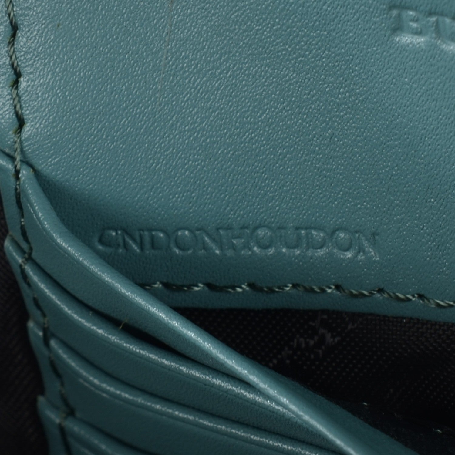 Burberry Signature Grain Calfskin Check Embossed Peyton Crossbody Clutch Bag Celadon Blue 7 of 8