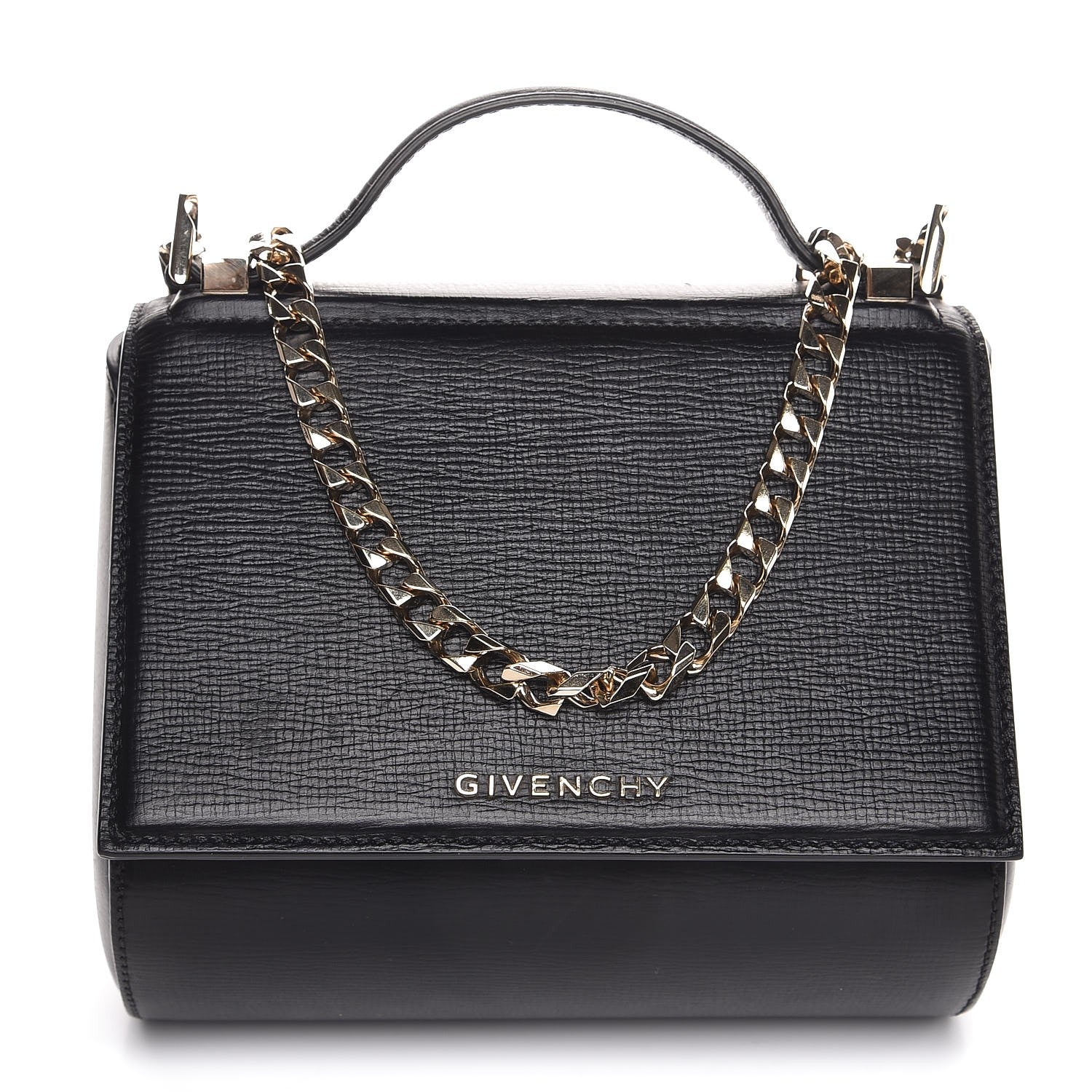 Givenchy Textured Calfskin Mini Pandora Box Chain Crossbody Bag Black 1 of 7