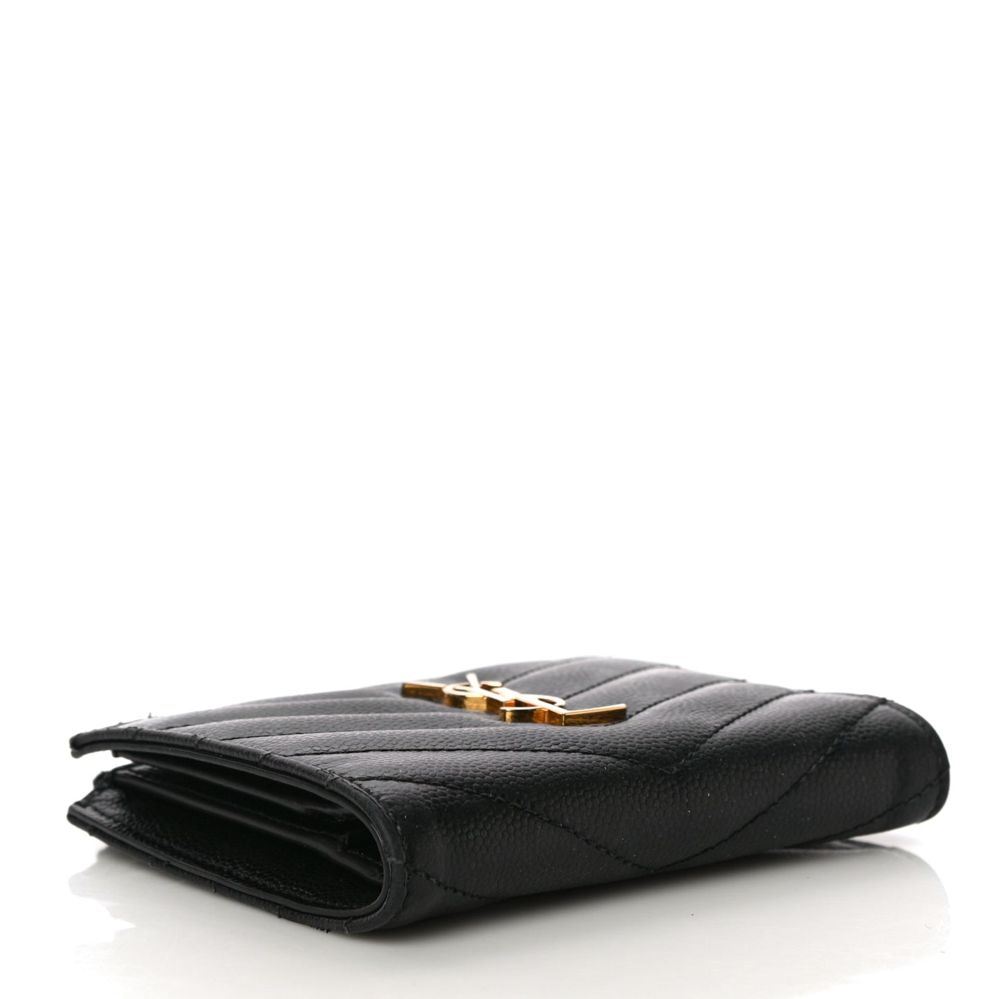 Grain De Poudre Matelasse Chevron Monogram Zipped Card Case Black