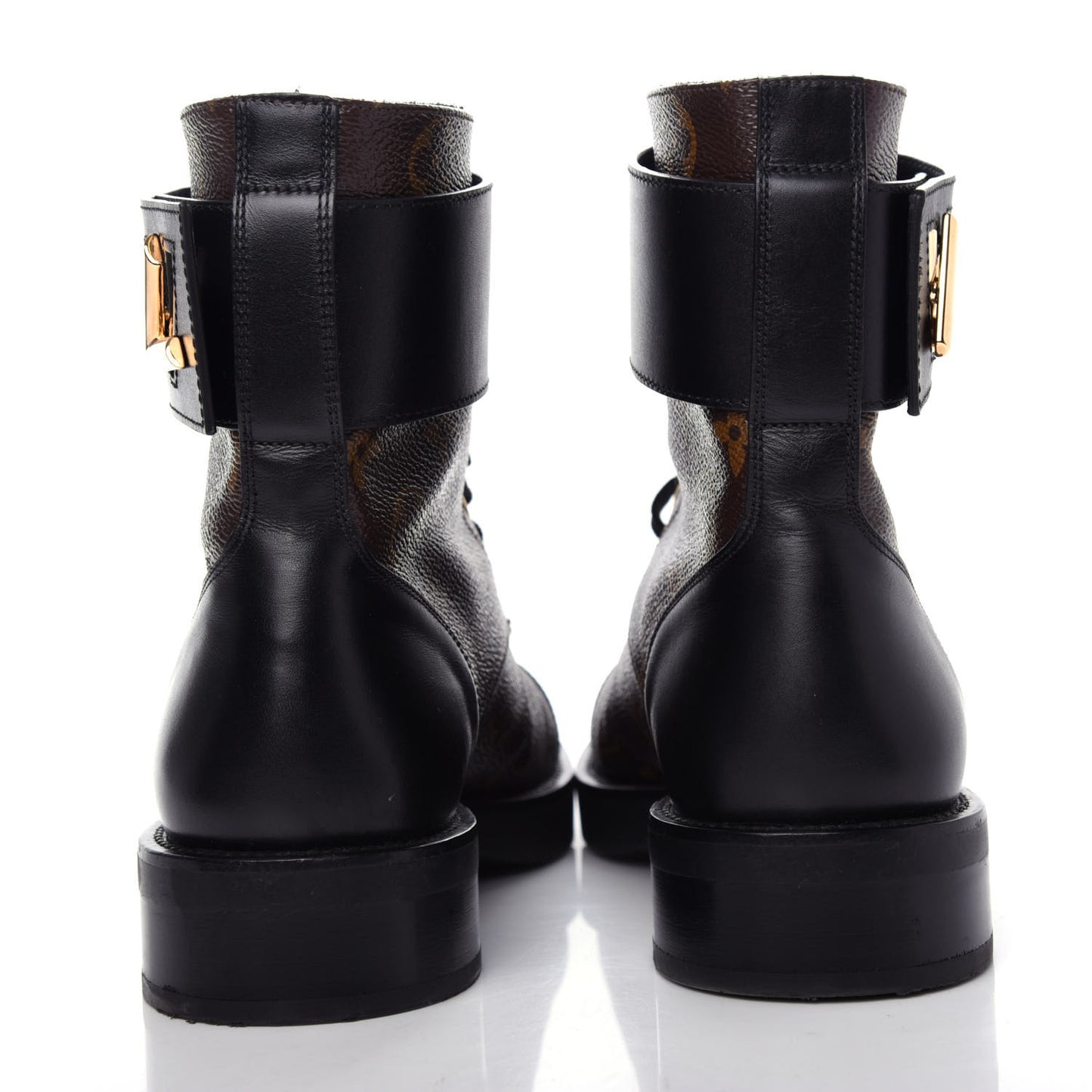 Calfskin Monogram Wonderland Flat Ranger Boots 37 Black