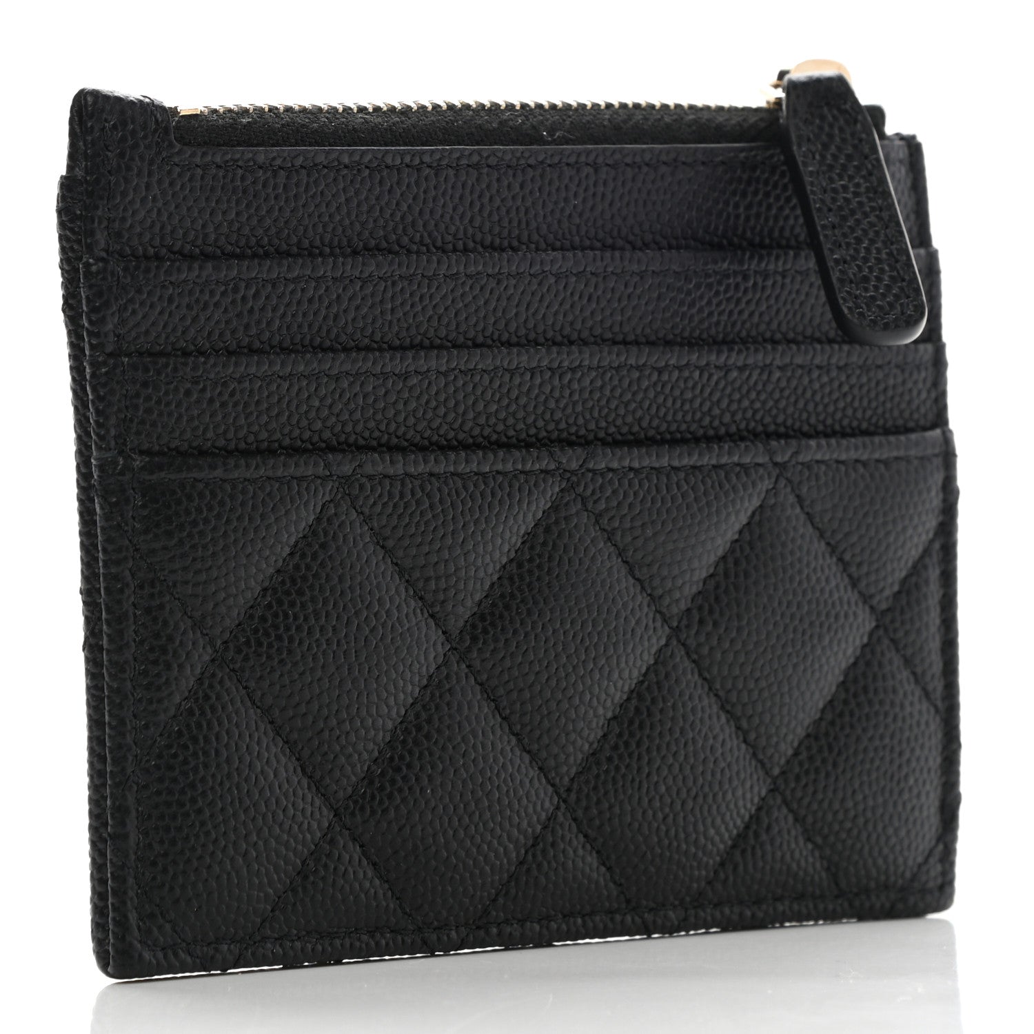 Chanel Caviar Quilted CC Zip Card Holder Black 3 of 7