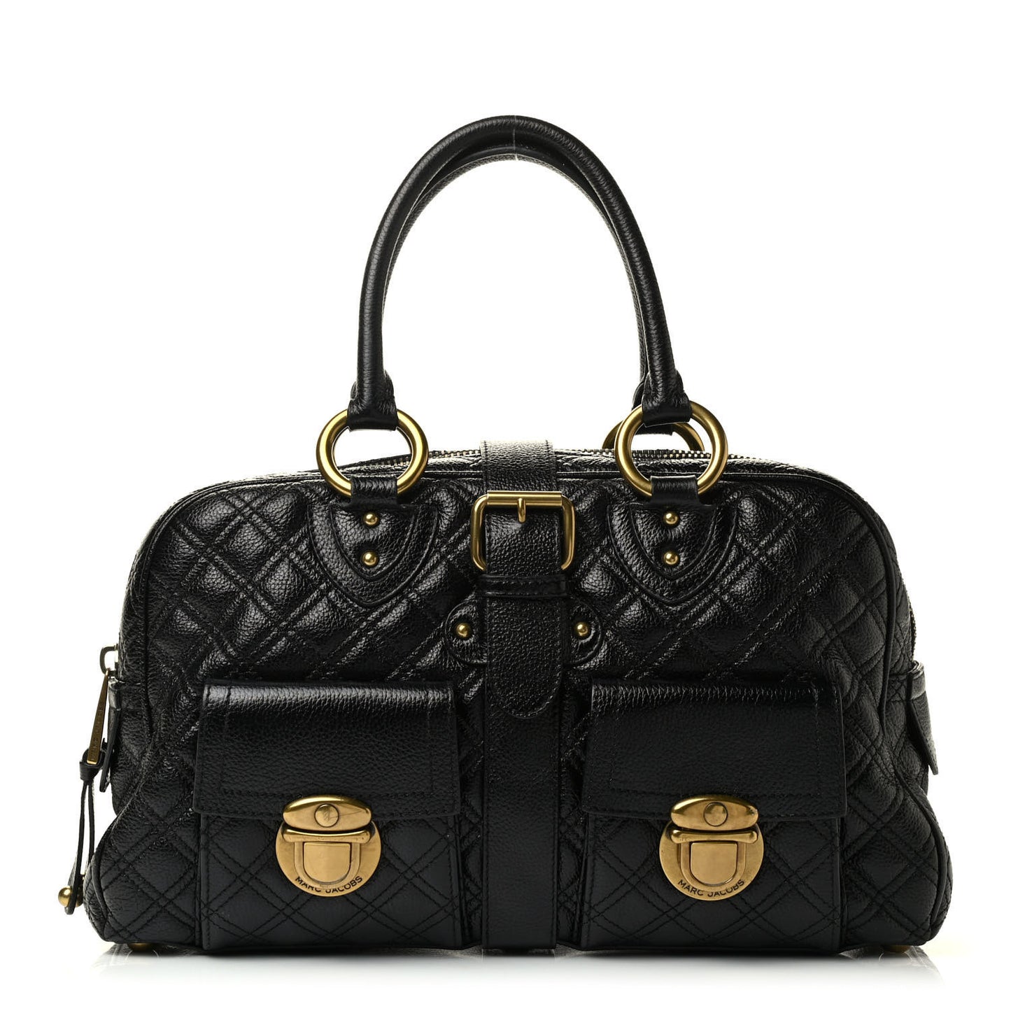 Calfskin Quilted Venetia Satchel Black