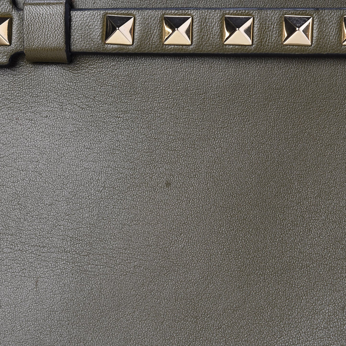Nappa Rockstud Wristlet Clutch Army Green