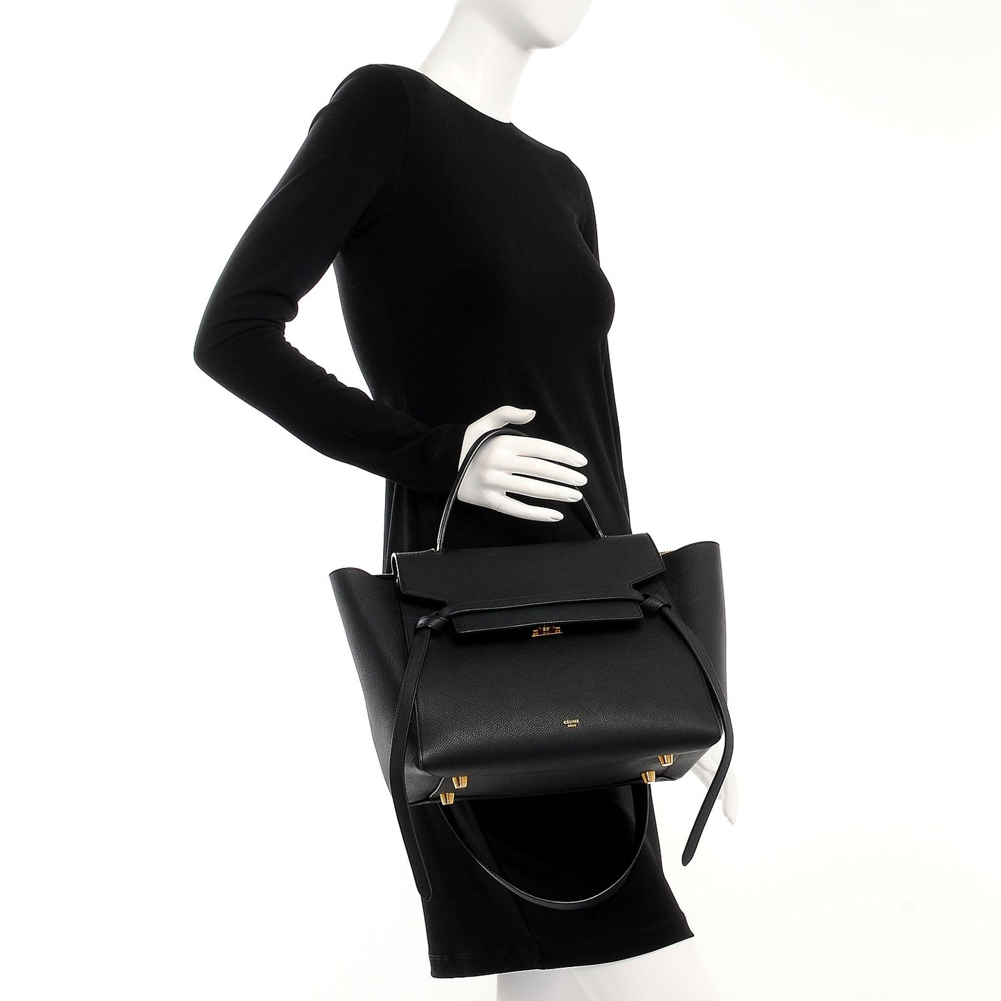 Baby Grained Calfskin Mini Belt Bag Black