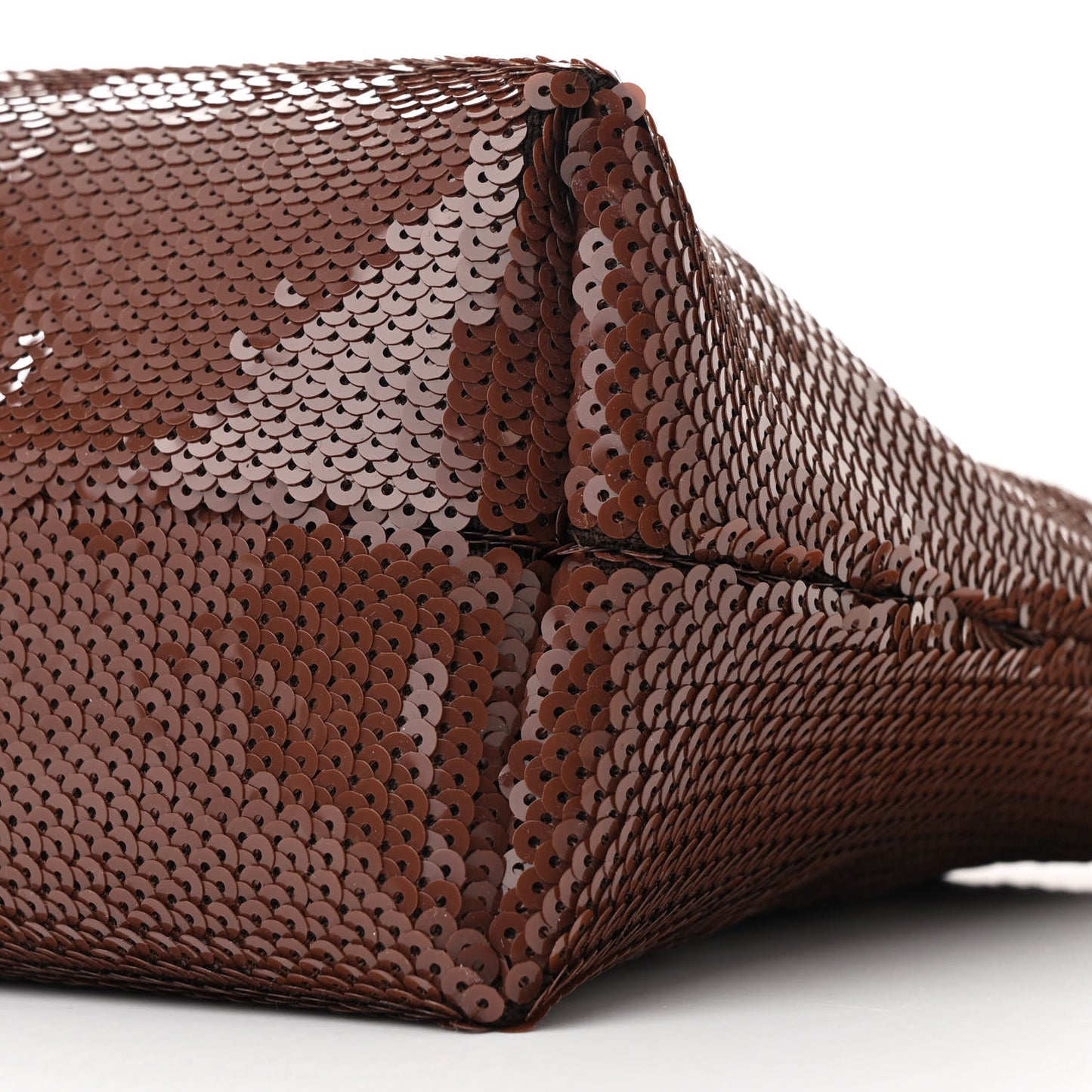 Sequin Medium Flamenco Knot Clutch Chocolate