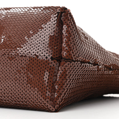 Loewe Sequin Medium Flamenco Knot Clutch Chocolate 10 of 10