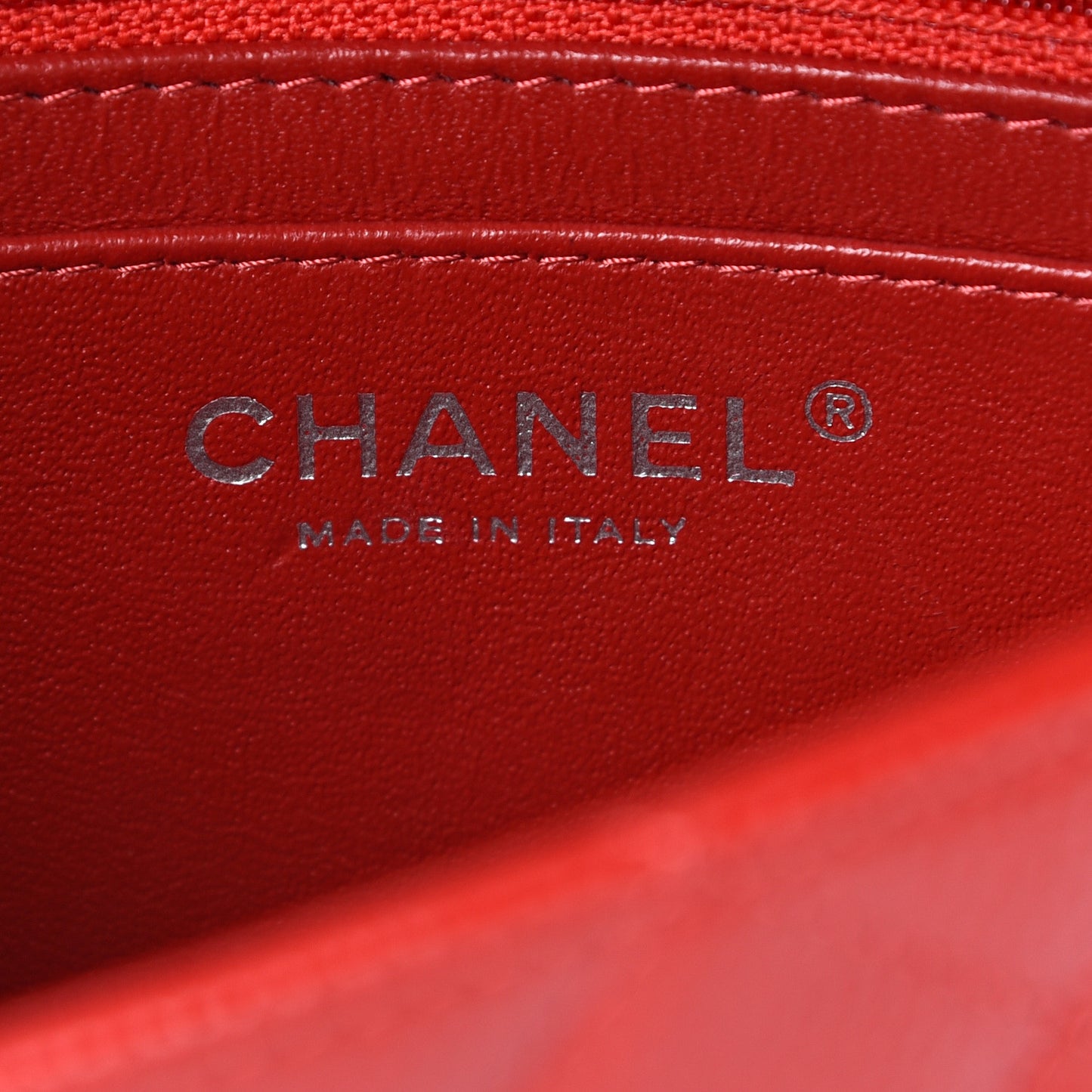 Caviar Quilted Mini Rectangular Flap Red