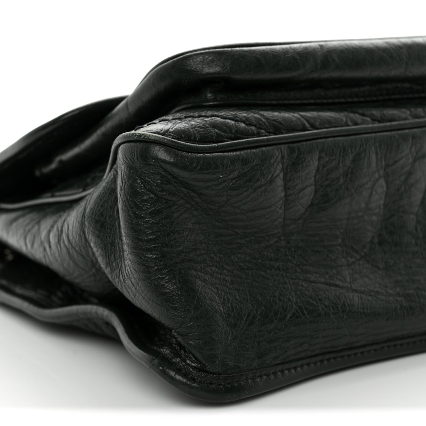 Crinkled Lambskin Matelasse Monogram Medium Niki Chain Satchel Dark Green