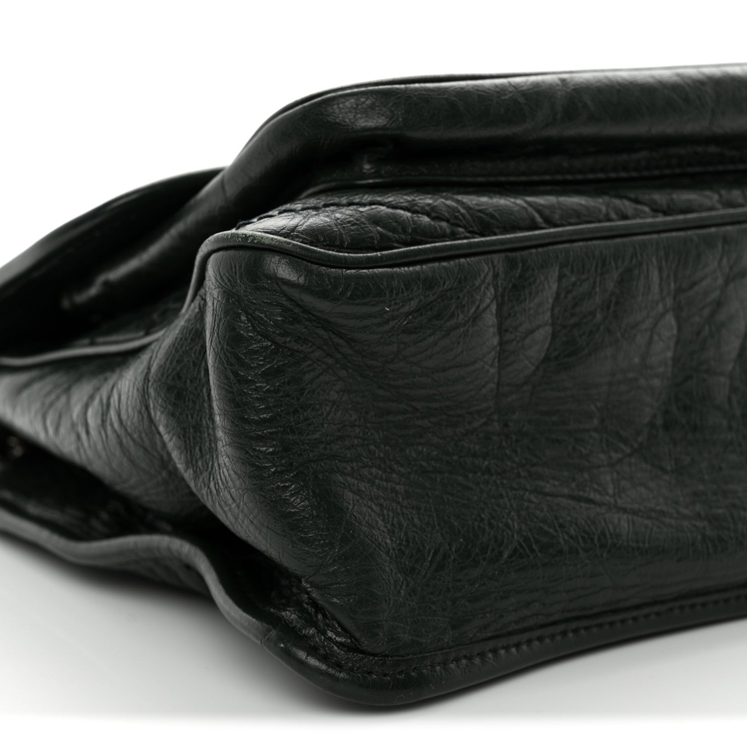 Saint Laurent Crinkled Lambskin Matelasse Monogram Medium Niki Chain Satchel Dark Green 9 of 11