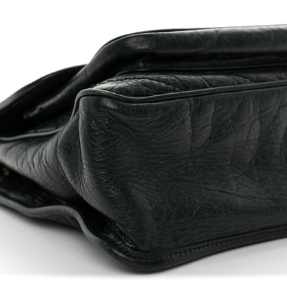 Saint Laurent Crinkled Lambskin Matelasse Monogram Medium Niki Chain Satchel Dark Green 9 of 11