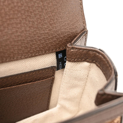 Gucci Monogram Jumbo GG Textured Dollar Calfskin Web Mini Bamboo 1947 Top Handle Bag Camel Ebony New Acero 9 of 9