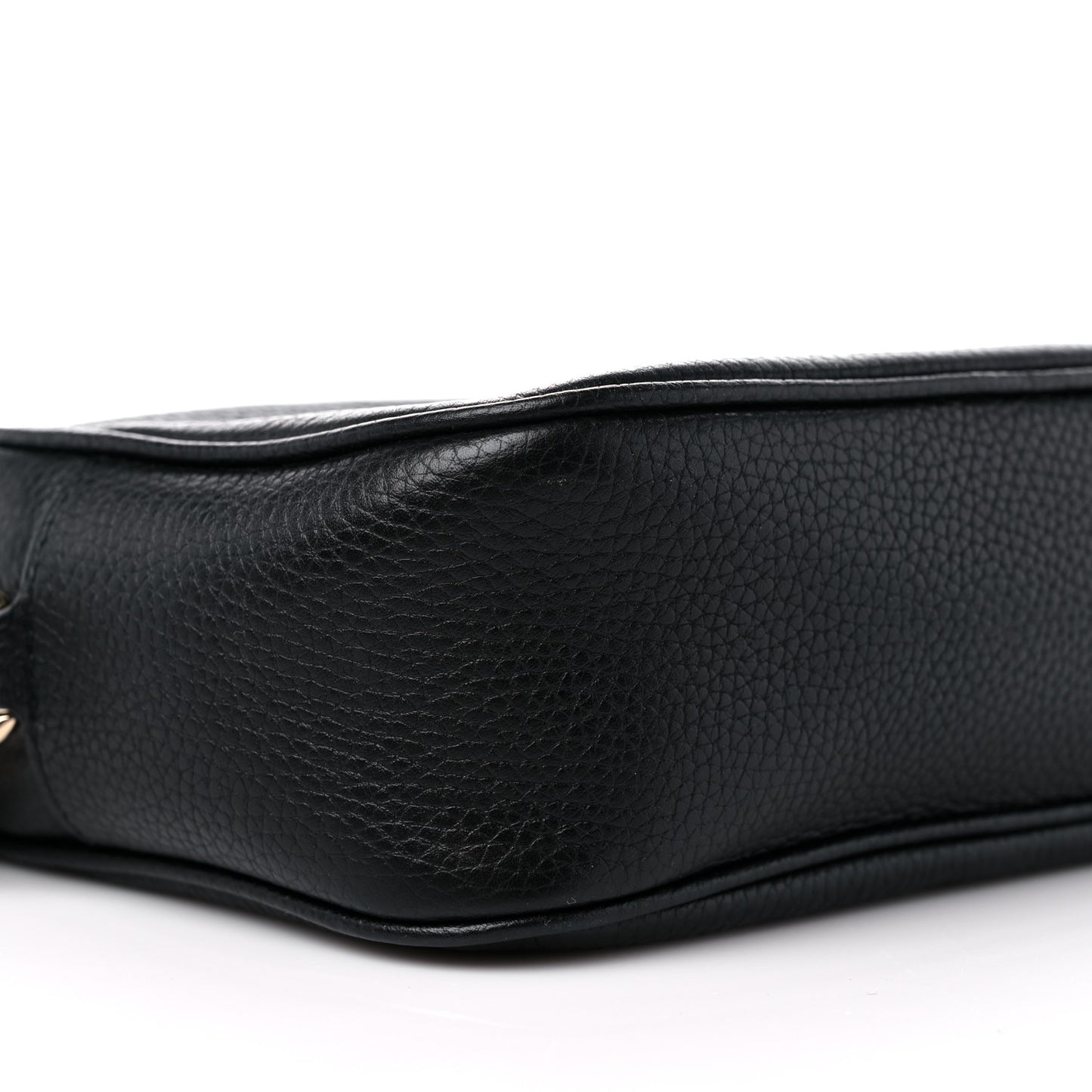 Pebbled Calfskin Small Soho Disco Bag Black
