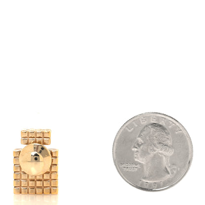 Chanel Metal Quilted CC Perfume Brooch Gold 2 of 3