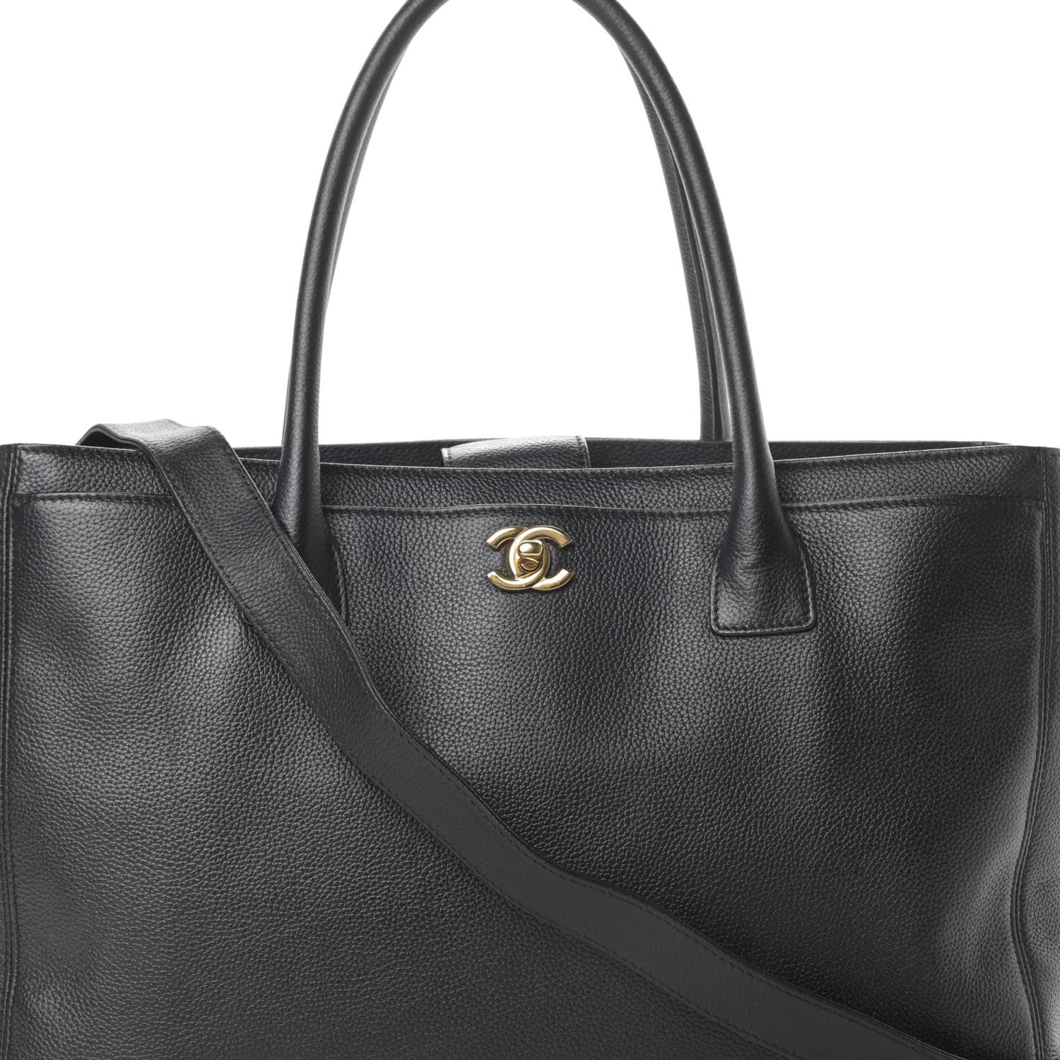 Chanel Calfskin Cerf Executive Shopper Tote Black 10 of 16