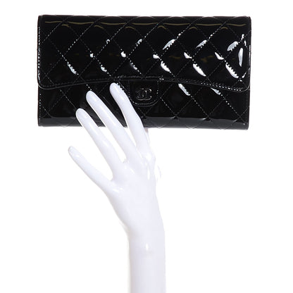 Chanel Patent Quilted Travel Wallet Black 2 of 10